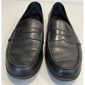 Rockport Mens 10.5 M Walkability Trutech Black Leather Penny Loafer Dress Shoes